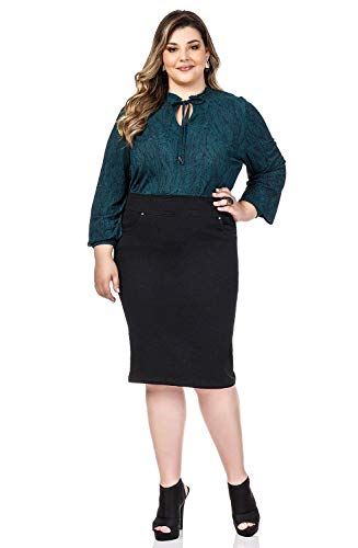 Saia Preta Mid Plus Size Dyork Jeans