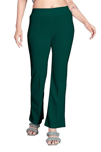 Image of Women's High Waist Bell Bottom Trouser, Elastic Flared Bootcut Pants