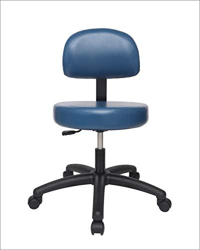 Chair Master Adjustable Chair for Exam Rooms, Labs, Doctor and Dentist Offices. Easy to Clean! 19"-27" Seat Height NO FOOTRING (Medium Desk Height, Blue)
