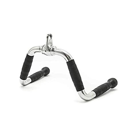 FITNESS MANIAC USA Multi-Grip Barbell Seated Row Handle, Barbell Multi-Exerciser Cable Attachment Revolving M Bar Cover