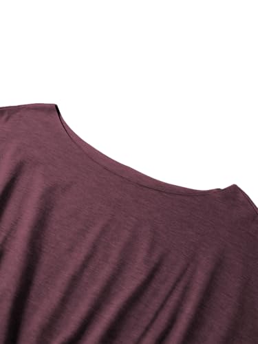 Image of SOFIA'S CHOICE Women's Off The Shoulder T Shirt Crop Top Casual Summer Dolman Sleeve Asymmetrical Cinched Waist Tops