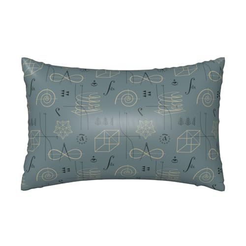 VOSERY Funda de almohada de satén para cabello y piel, fundas de almohada de satén con estampado matemático cuadrante con cremallera, tamaño Queen, fundas de almohada de 20 x 30 pulgadas, similares a