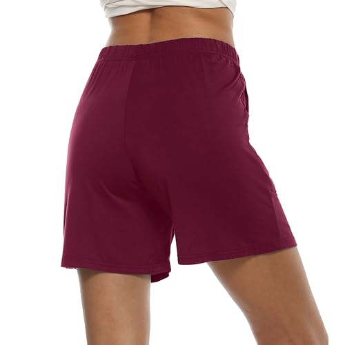 Image of JINSHI Womens Pajama Shorts Soft Comfortable Lightweight Elastic Drawstring Modal Pajama Bottoms Lounge Shorts with Pockets