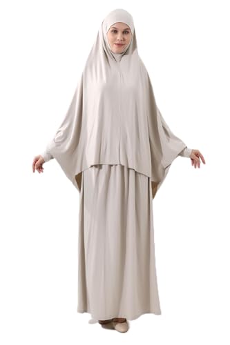 Image of Muslim Dresses for Women, Two-Piece Long Sleeve Islamic Prayer Dress, Hijab