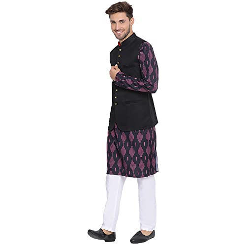 Image of hangup 3 Pc Kurta Pajama Set for Men (3PC 17AGolden)