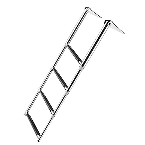 Escalera plegable 4 peldaños acero inoxidable para piscina miniatura 1