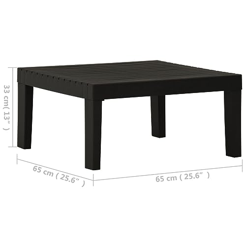 Table de salon de jardin en plastique gris de terrasse