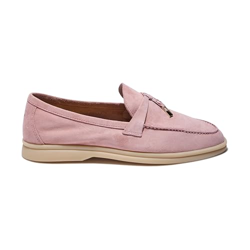 Image of Women's Summer Stroll Charms Premium Designer Suede Leather Loafers Shoes