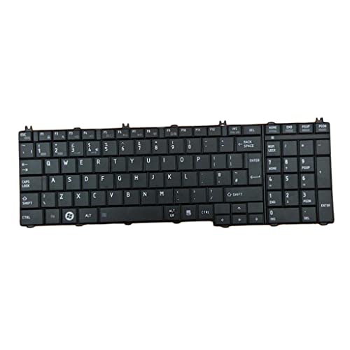 Teclado de laptop Almencla RU Layout para computadores Toshiba Satellite C650 Preto