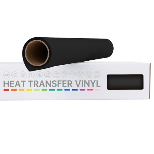 Image of VinylRus HTV Heat Transfer Vinyl Roll, Black, 12 inch x 6FT