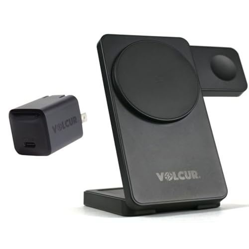 VOLCUR �s�c�d�� qi2 3 in 1 �[�d�� ���C�����X�[�d �X�}�[�g�t�H�� �X�}�[�g�E�H�b�` ���C�����X�C���t�H�� �����[�d PD �}���[�d �܂肽���� �V���v�� �o�� ���s �R���p�N�g �y�� GaN�A�_�v�^�[ �P�[�u���Z�b�g