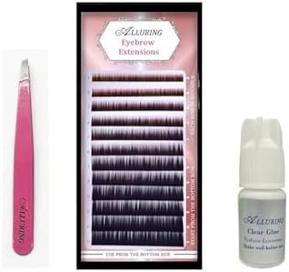 Alluring Black Eyebrow Extensions, Tweezers & Glue Brow Kit