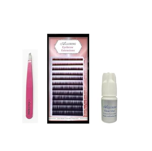 Alluring Black Eyebrow Extensions, Tweezers & Glue Brow Kit