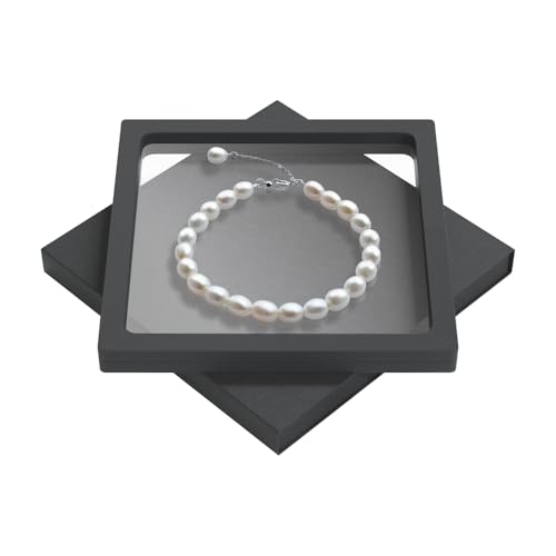 Freshwater Pearl Bracelet for Women AAA+ Quality- Exquisite and Elegant 6-8 mm White Beads Silver Pearl BraceletS925 Silver Adjustable Buckle Ladies' Holiday Gifts
