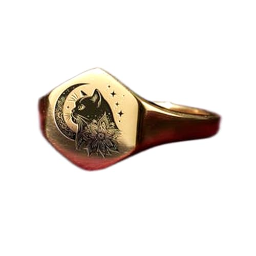 Bague chat et lune hexagonale : une histoire de poésie et d'argent