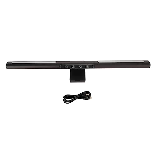 WUGHVS Barra de luz para monitor, lámpara para monitor de computadora con luz ambiental de 7 colores, lámpara de escritorio LED regulable con control táctil y ajuste de 5 temperaturas de
