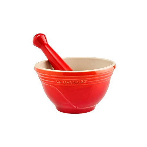 Buy Le Creuset Flame Stoneware 10 Ounce Mortar and Pestle Set Online at