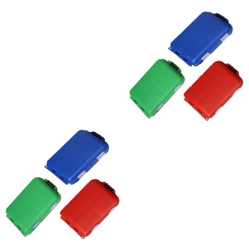 ifundom 2sets Portable Utility Storage Boxes Fishing Tackle Compartments Case for Fishing Gear Accessories Durable Material for Long Term Use Colors Color 3pcs*2