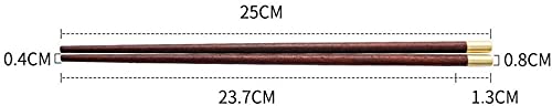 Essstäbchen, Wiederverwendbare Essstäbchen aus Metall, Essstäbchen aus natürlich Geschenkbox, Wiederverwendbare Essstäbchen mit Halter, für Gourmets in der Küche, Esszimmer, 25 cm (Farbe: A)
