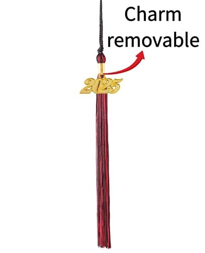 Image of Graduation Tassel 2025,Black and Red Tassel 2025