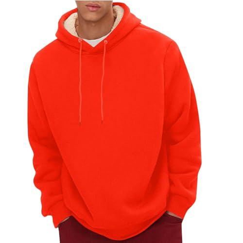 Mens Sweatshirt Hoodie Hooded Long Sleeve Hoodies Heavyweight Sherpa Clothes Thick Winter Pullover Warm Sweatshirt