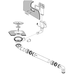 Fregadero Blanco Andano 400 If Desagüe 1 x 3,5 pulgadas colador sin desagüe C-overflow InFino 234073, para fregadero BLANCO, sifón, cesta colador, desagüe para fregadero de cocina, sifón