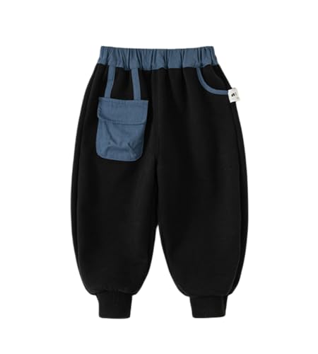 Meufam Unisex Boys Girls Color Block Sherpa Lined Athletic Jogger Fleece Sweatpants Warm Fleece Basic Pants with Pockets