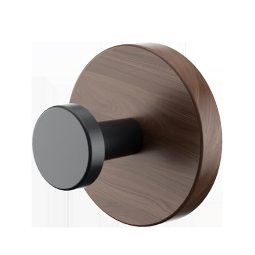 Image of House of Quirk Wall Mounted Adhesive Hooks - Set of 4 Heavy Duty Multipurpose Hooks for Towels, Robes, Hats, Clothes, Keys, Jackets, Bags (Brown)