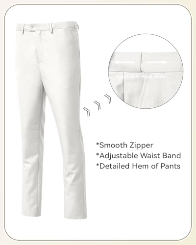 Image of Men's 3 Piece Slim Fit Suit Set, Two Button Blazer Solid Jacket Vest Pants Wedding Business Suit