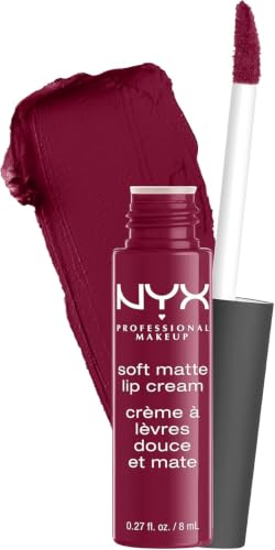 NYX Soft Matte Lip Cream Labial Líquido Mate Ligero y Duradero, Copenhagen | Color Intenso, Alta Cobertura, Textura Cremosa, y Aterciopelada, Labios Suaves, Aroma Sutil y Delicioso, Soft Matte Lip Cream