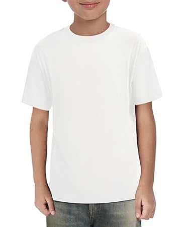 Haloumoning Jungen T-Shirt Sommer Kurzarm Tops Kinder Rundhals Einfarbig Leicht Shirts Casual Sport Basic Oberteile 5-14 Jahre