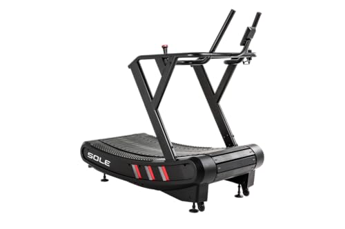 Image of SOLE C80 Curved Manual Treadmill - Self-Powered Motorless Running Machine with Slat Belt, 8 Magnetic Resistance Levels, Bluetooth LCD Console, 19 inch x 62 inch Deck, 330 lb Capacity for Home Gym Cardio
