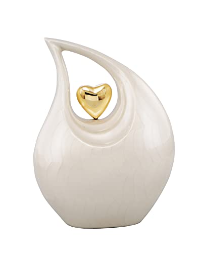 Image of Cremation Urns, Urn for Ashes, Adult Female and Male urn, Urn for Human Ashes, Decorative Burial Urn for Adult Men and Women-Heart of Love(Non-Customize, Adult)