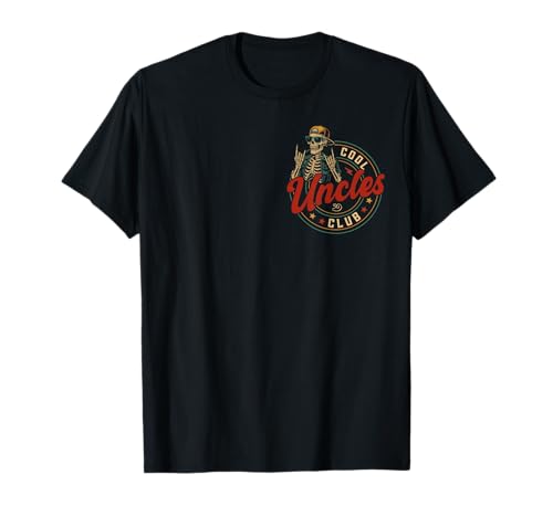Cool Uncles Club Shirt Funny Skeleton Uncle Men Fathers Day T-Shirt