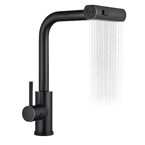 Robinet d'évier cascade extractible avec 3 types de jet