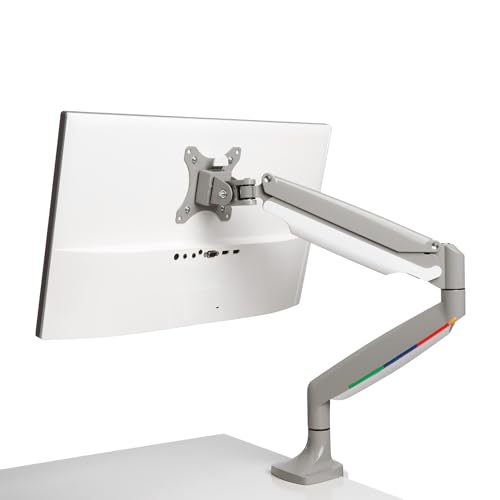 Brazo para un monitor Kensington gris con muelle de gas y configuración VESA K55470EU