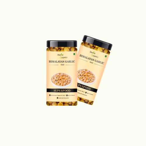 Image of ManHar Organics Kashmiri Garlic (Lehsun) 240 grams, A Taste Of Himalayan Tradition, Premium Himalayan Single Clove Garlic For Strong Immunity & Diabetes (Pack of 2, 120gm each)