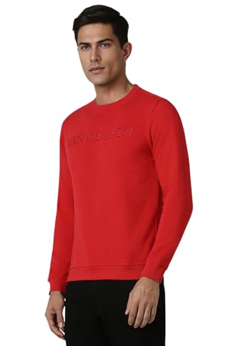 Image of Van Heusen Men's Embroidered Premium Cotton Full Sleeve Regular Fit Sweatshirt | Effortless Styling | Premium Cotton Blend