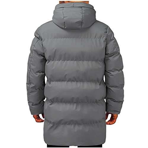 Heren winterjassen jas casual solide ritsjas lange mouwen mantel met capuchon warme ritssluiting splitten jas met verwarming - Image 6