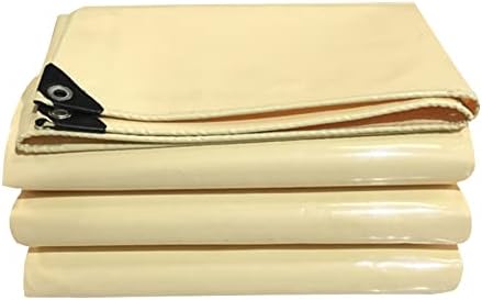 Heavy Duty Waterproof Tarpaulin Beige PVC Outdoors Tarp Truck Canopy Tent Water Tarpaulin Sheet Cover for Car Boat Camping Firewood Woodpile (Size : 1x2m)