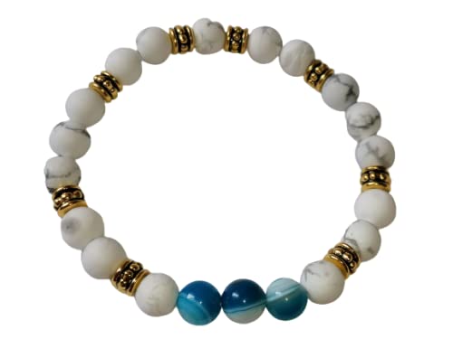Bracelet Howlite Agate bleue, cadeau idéal pour exprimer votre affection