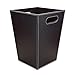 KINGFOM Classic Leather Trash Cans Waste Paper Basket, Storage Bin for Bathroom, Kitchen, Office and High Class Hotel