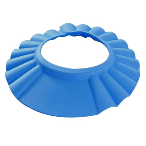 DECORNIJIA Gorro Ducha Niña Ajustable EVA Protección Ojos y Orejas Azul para Baño Infantil