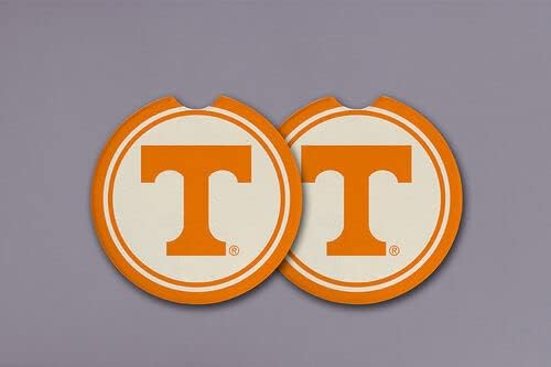 Magnolia Lane University Tennesse Volunteers Football Car Coaster, Set of 2, 2.67-inch Length, Drinking Beverage Holder, Travel Accessories