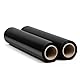 RAGO® Stretchfolie Schwarz 2 Stück I Strechfolienrolle mit Handabroller 0,85 kg (7,5 x 7,5 x 40 cm) I Möbelfolie I Verpackungsmaterial I Umzugsfolie I Folie für möbel I Packfolien 150m