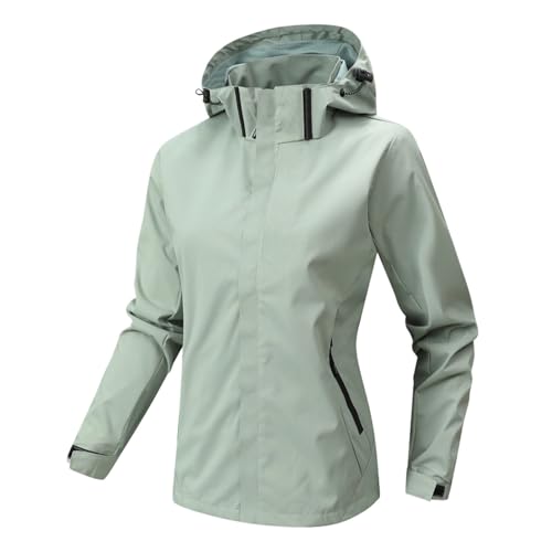 Veste de pluie pour femme - Coupe-vent - Imperméable - Respirante - Blouson léger - Veste d'été légère - Petite taille une fois pliée - Veste...