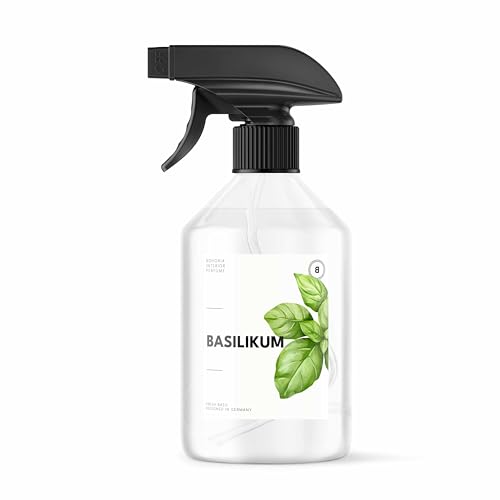 BOHORIA Ambientador y ambientador en aerosol de 500 ml, aroma a albahaca, ideal para cocina y baño, neutralizador de olores (500 ml, basil)