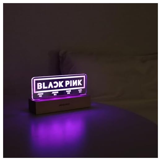 MEMELIGHT Black.Pink Night Light, Kpop Merchandise, Korean Idol Lamp for Blink, 7RGB Color, Dimmer, 8.3 x 4.2 x 1.7
