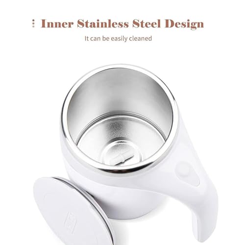 Image of Automatic Self Stirring Mug, USB Rechargeable Electric Coffee Mug with Stainless Steel Interior for Coffee, Milk, Protein, Office, Travel & Home