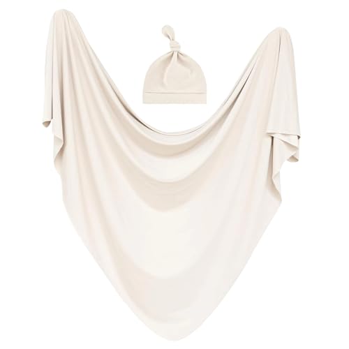 Image of Newborn Receiving Nursery Blanket Baby Swaddle Wrap with Hat Sets